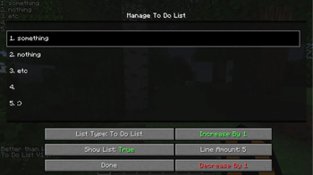 To Do List management screen