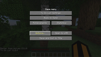 New button in the pause menu