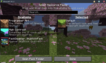 Hypixel Pack in the resourcepack menu