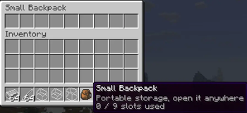 Open small backpack