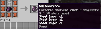 Upgrade it and keep the items inside and dye!
