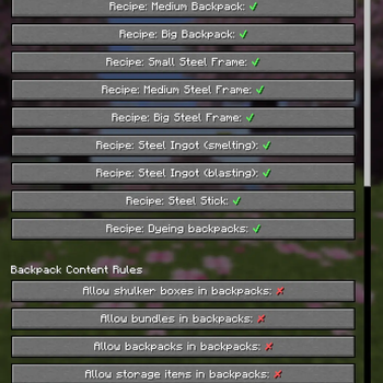 Many settings to config the mod your taste.