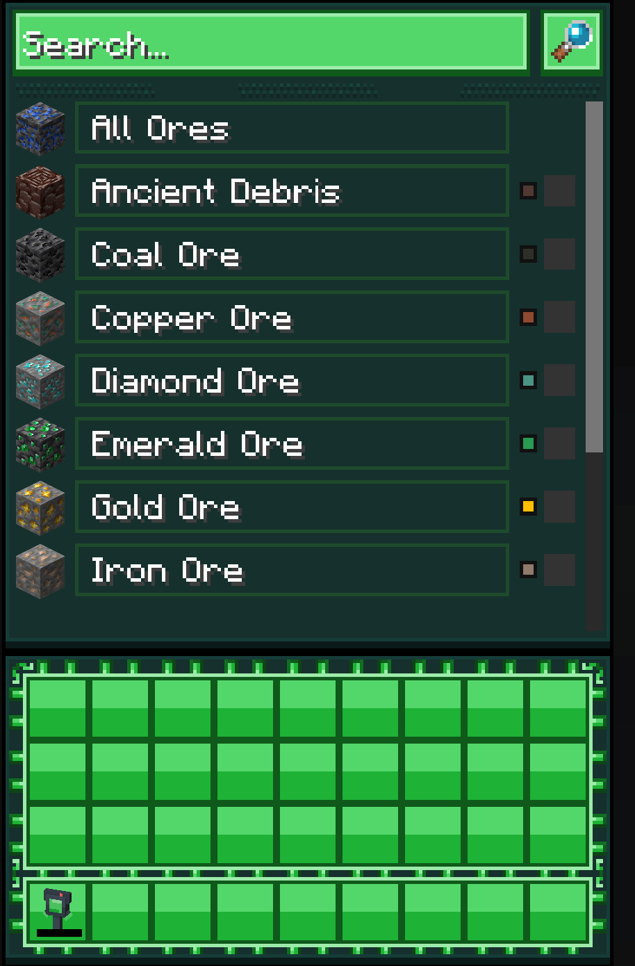 Search Ores/Fluids/Cabells