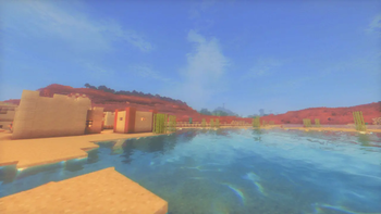 Childhood Summer mode - small lake at the desert