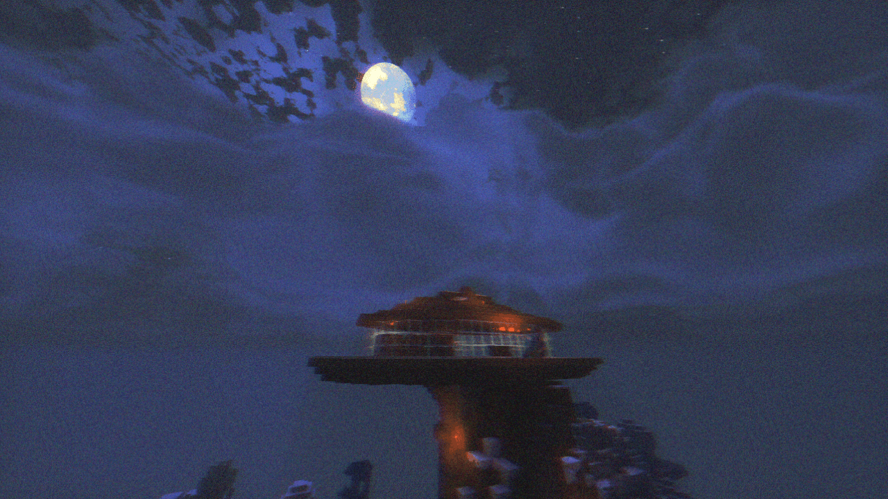 Night sky with stylized clouds