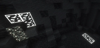 The textures in a dark cave