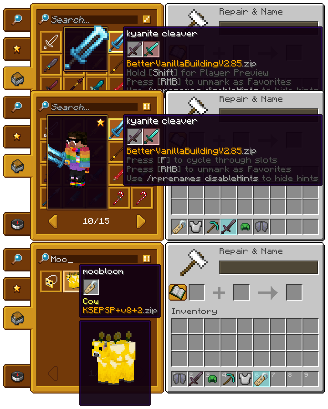 Preview! Take a look of Renamed item Equipped on ur Player!