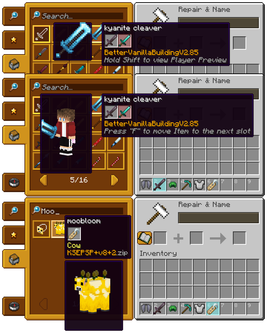 Preview! Take a look of Renamed item Equipped on ur Player!