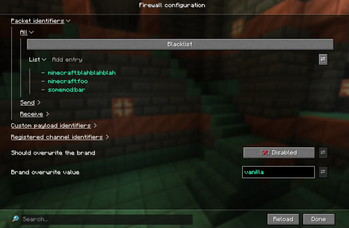 Configuration screen