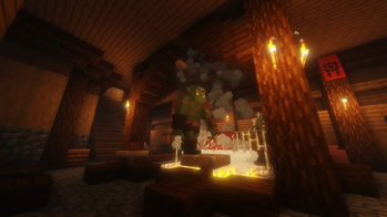 Orc flexing in the tavern