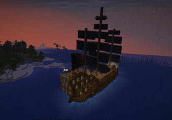 Ship at night
