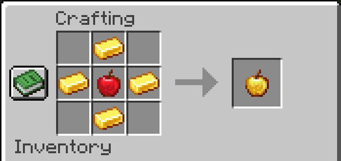 4 gold surrounding a apple = gold apple