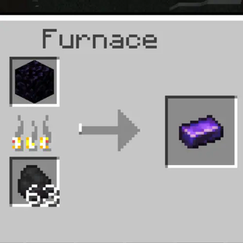 Smelting Obsidian into an Obsidian Ingot
