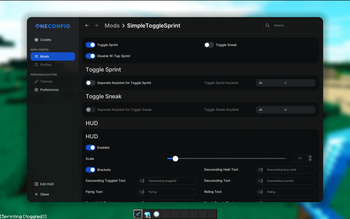 SimpleToggleSprint Config GUI