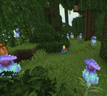 Jungle with wild flowers