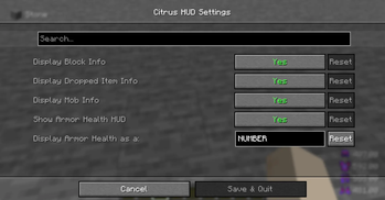 Citrus HUD Settings
