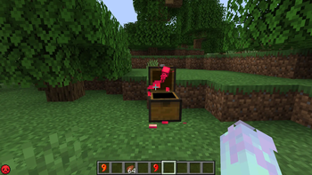 Tikki eating from chest 