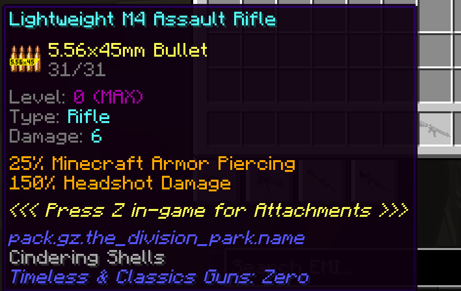 The enchantments even work with guns from addons