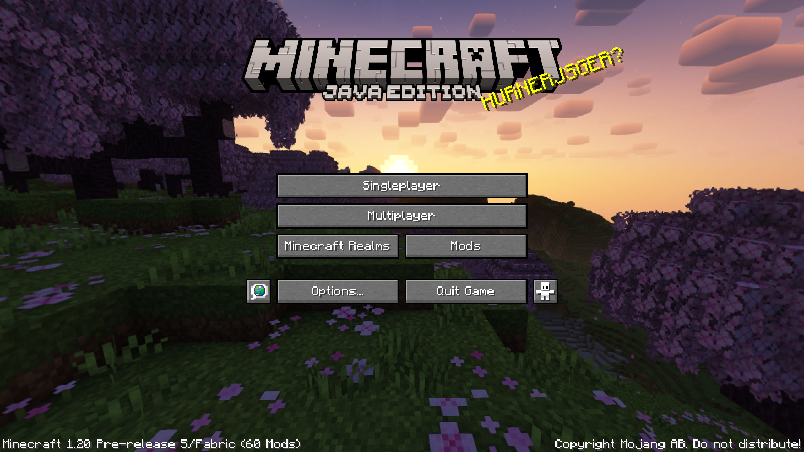 Title screen with shaders