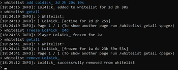Usage example from console