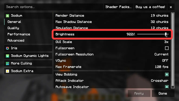 Max brightness