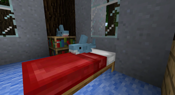 Blåhaj in bed
