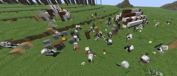 A field of dead bodies.