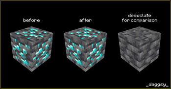 Subtle change of top texture in deepslate ore