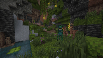 Creepermax's Creeper and Enderman in Cavernous Lush Caves