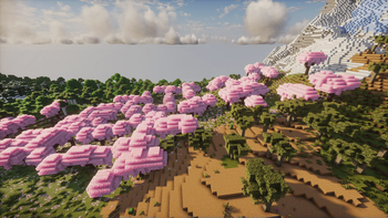 Cherry blossom next to a new modded biome!