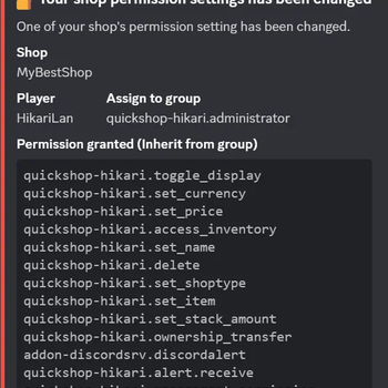 Discord Addon - Showcase - Permission Alert