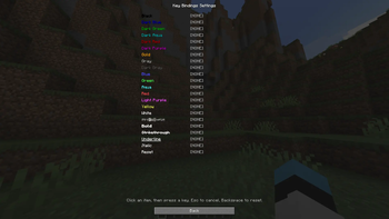 Settings menu