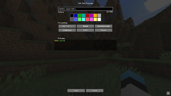 Main menu with an example of work