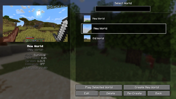 Reimagined World Select Screen