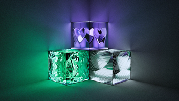 3 glass blocks and a pathtracing shader