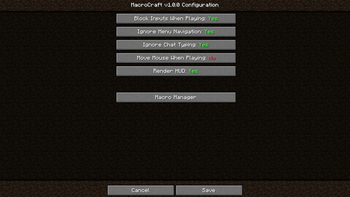 MacroCraft Config Screen