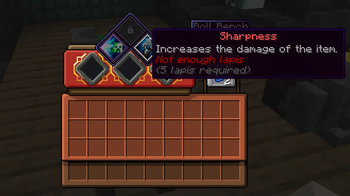 Not having enough Lapis for a reroll of a Powerful Enchantment