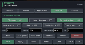 control the villager behavior 