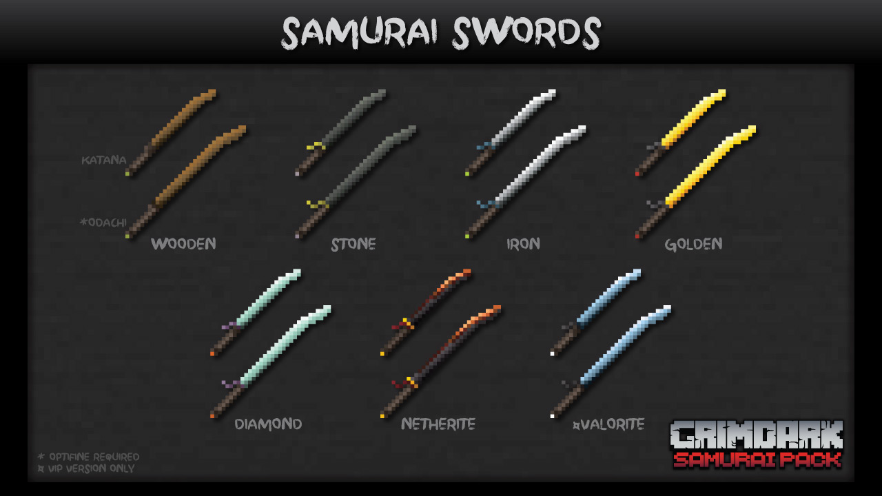 Sword & Odachi textures for the Grimdark Samurai Pack by Kalam0n