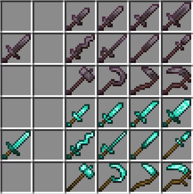 Diamond and Netherite Weapons