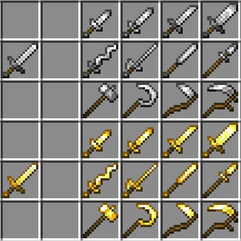 Gold and Iron Weapons