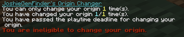 Ineligibility message with default options