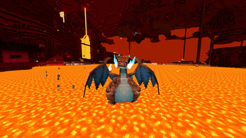 Player Charizard Taking Lava Bath