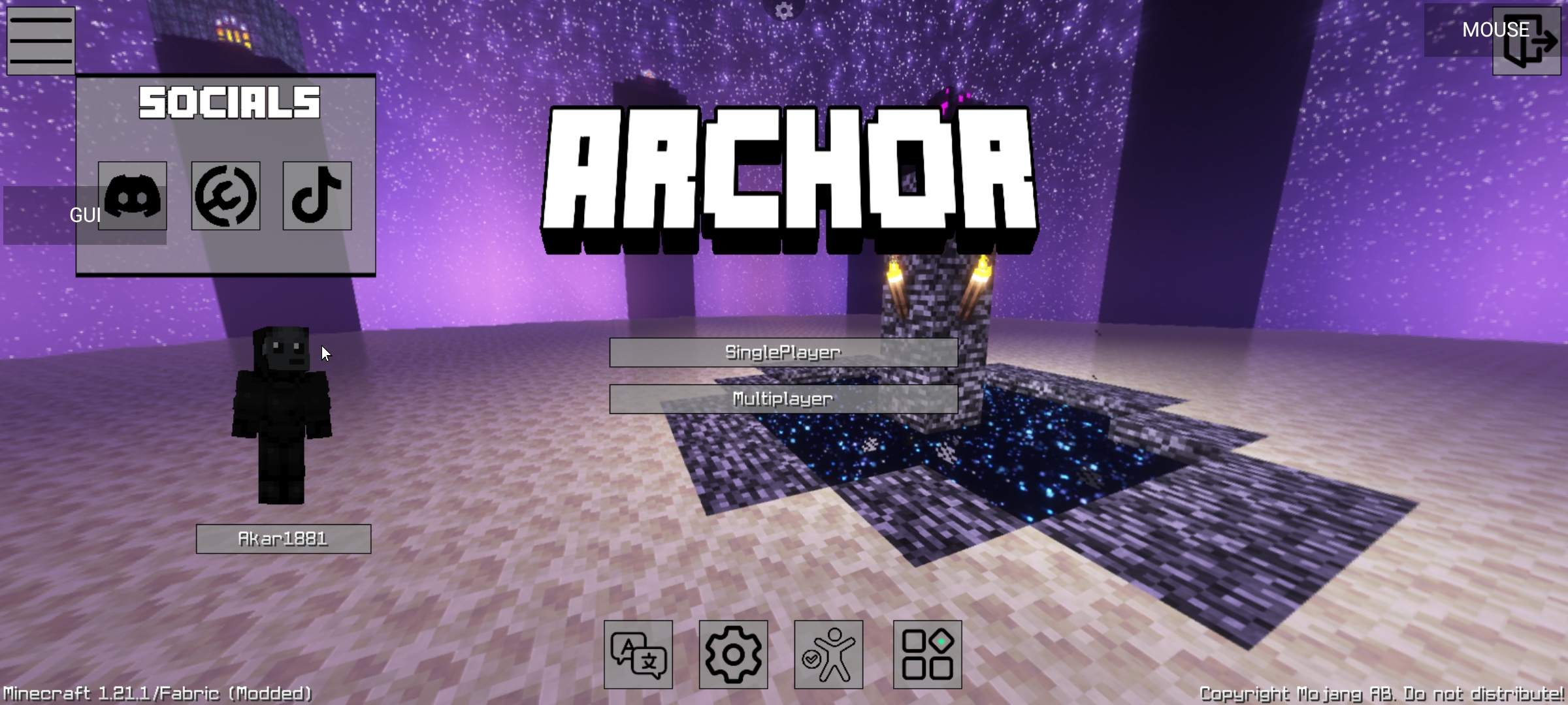 Screenshot modpacku ArchorClient (1/1)