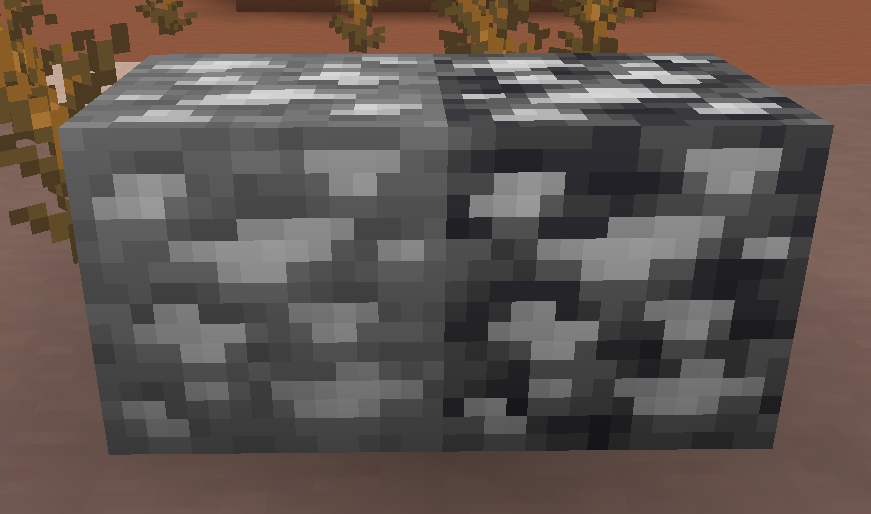 The 2 retextured blocks.