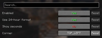 settings menu