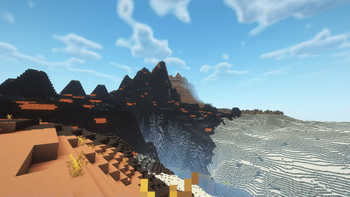 Volcano biome with tectonic terrain generation.