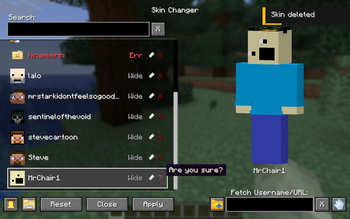 Delete skins