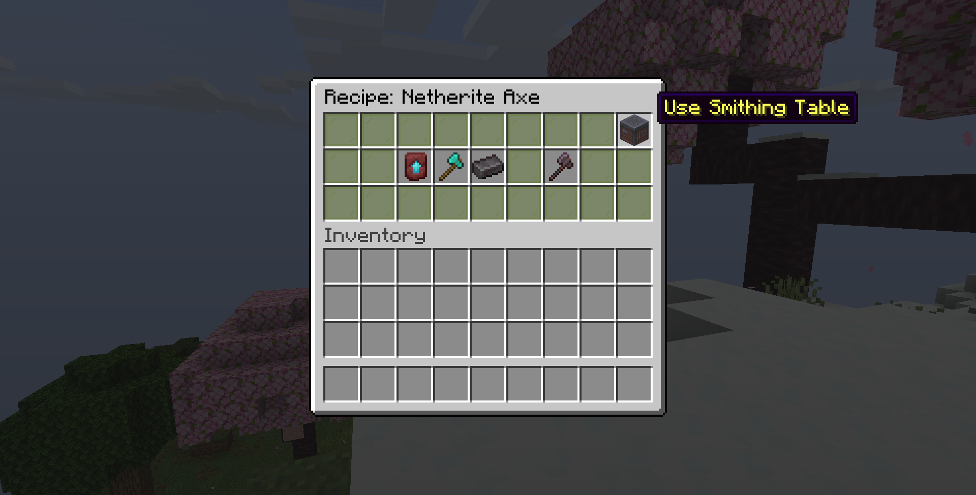 Netherite Axe Recipe