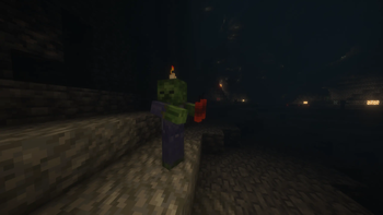 Cave Zombie with candle on head